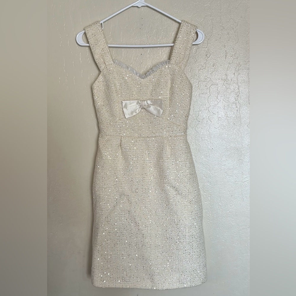 Santinni London “Jackie” Wool Tweed Dress SIZE XS.